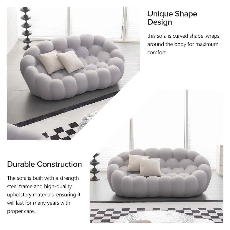 Gebogenes Bubble-Sofa für 2 Personen in Wabenform mit 3D-Textilgewebe fürs Wohnzimmer, Salon oder Apartment