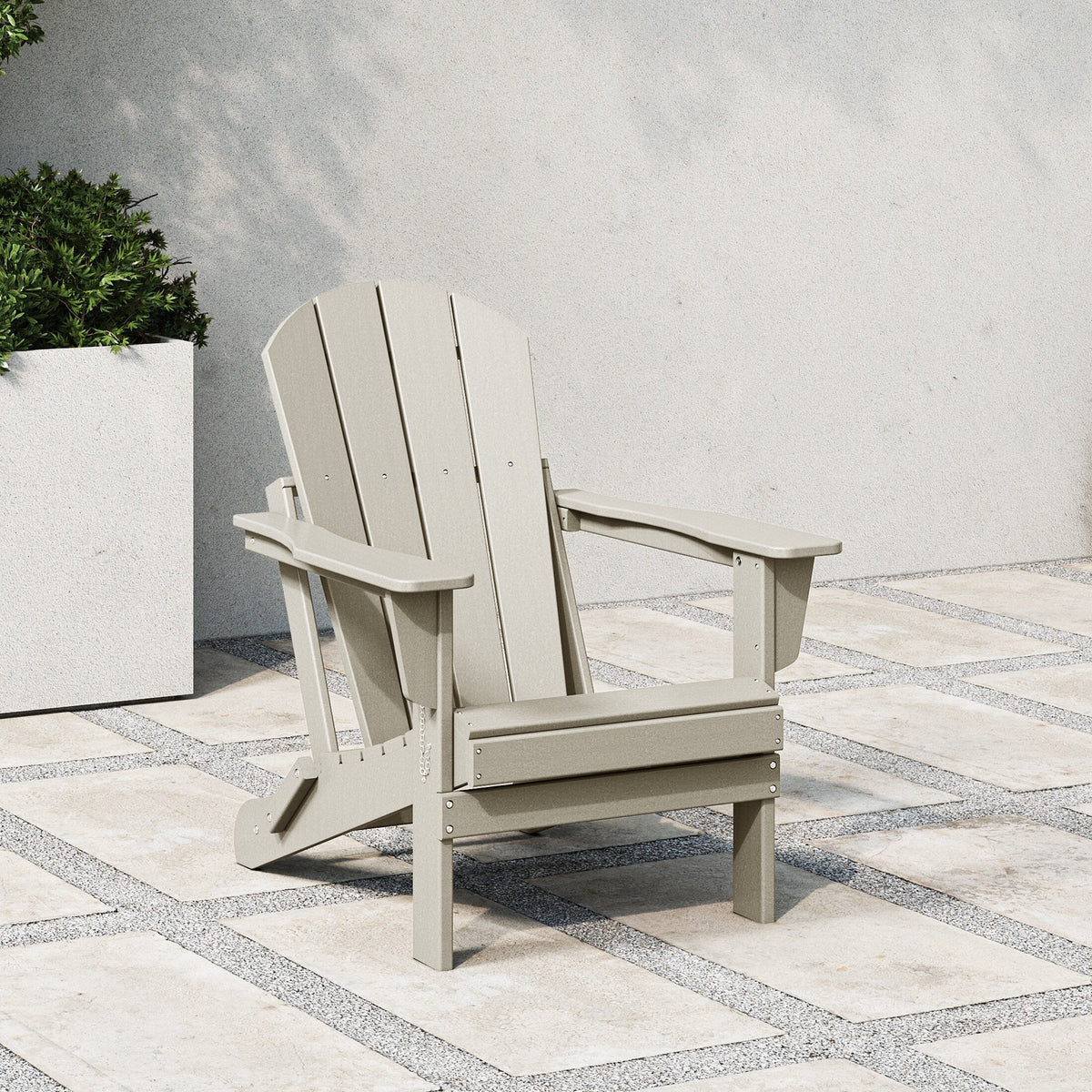 Polytrends Laguna, kleurvaste, weerbestendige, inklapbare Adirondackstoel voor buiten op het terras