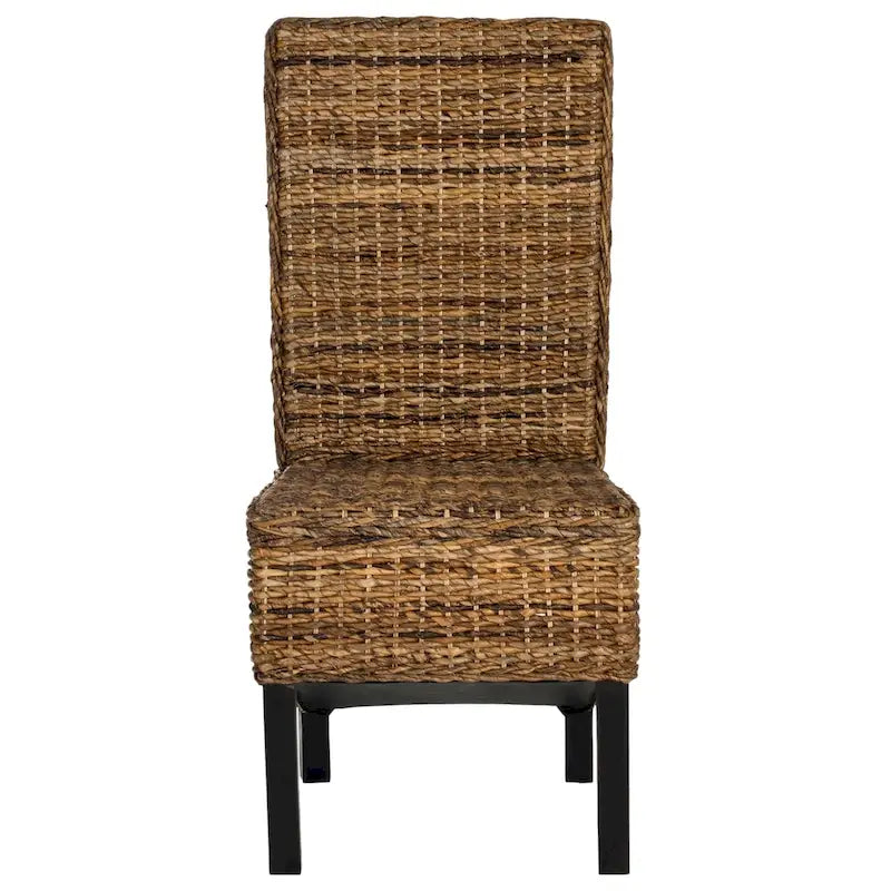 Set aus 2 Esszimmerstühlen aus naturbelassenem Rattan, 19W x 22D x 41H, Boho-Küstenstil