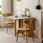 GDFStudio Agatha moderne massief houten klaptafel voor 4-6 personen met blad van natuursteen