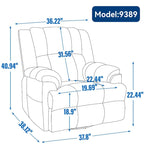 Fauteuil inclinable manuel vert surdimensionné avec fonction pivotante et à bascule, revêtement en tissu