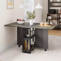 Table de salle à manger pliante pour cuisine, gain de place, extensible à abattants avec 6 roulettes, pour petit espace