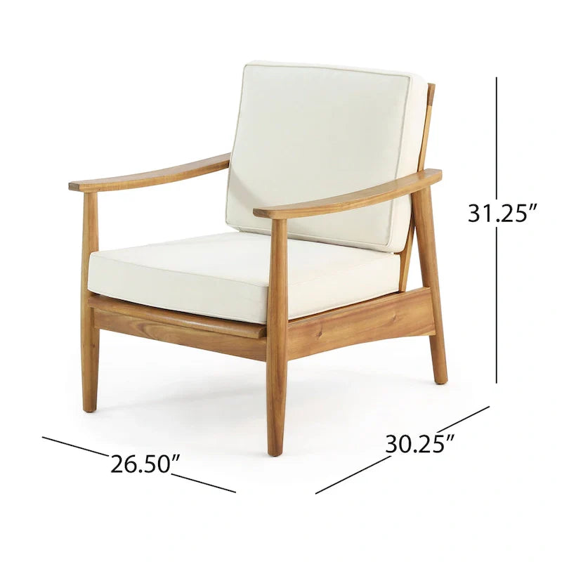 Ensemble de salon de jardin 4 places en bois d’acacia Willowbrook de Christopher Knight Home