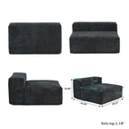 Large Modular Sectional Sofa Corduroy Upholstery U-Shaped 4 Seater with 2 Ottoman and 5 Pillows