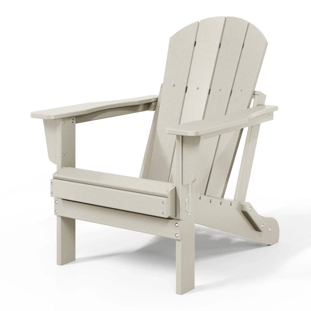 Polytrends Laguna, kleurvaste, weerbestendige, inklapbare Adirondackstoel voor buiten op het terras