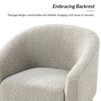 Moderne Sheila-fauteuil van bouclé met een breedte van 30 W en poten van massief hout, set van 2, van HULALA HOME