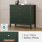 Heynemo 3 Drawer Dresser, Painted 30 Inch Tall Wood Nightstand with Storage, Wide Modern Chest of Drawers with Ball Bearing Slide