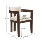 Conrad Sophisticated Modern Dining Chair With Armrest by Christopher Knight Home