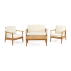 Ensemble de salon de jardin 4 places en bois d’acacia Willowbrook de Christopher Knight Home