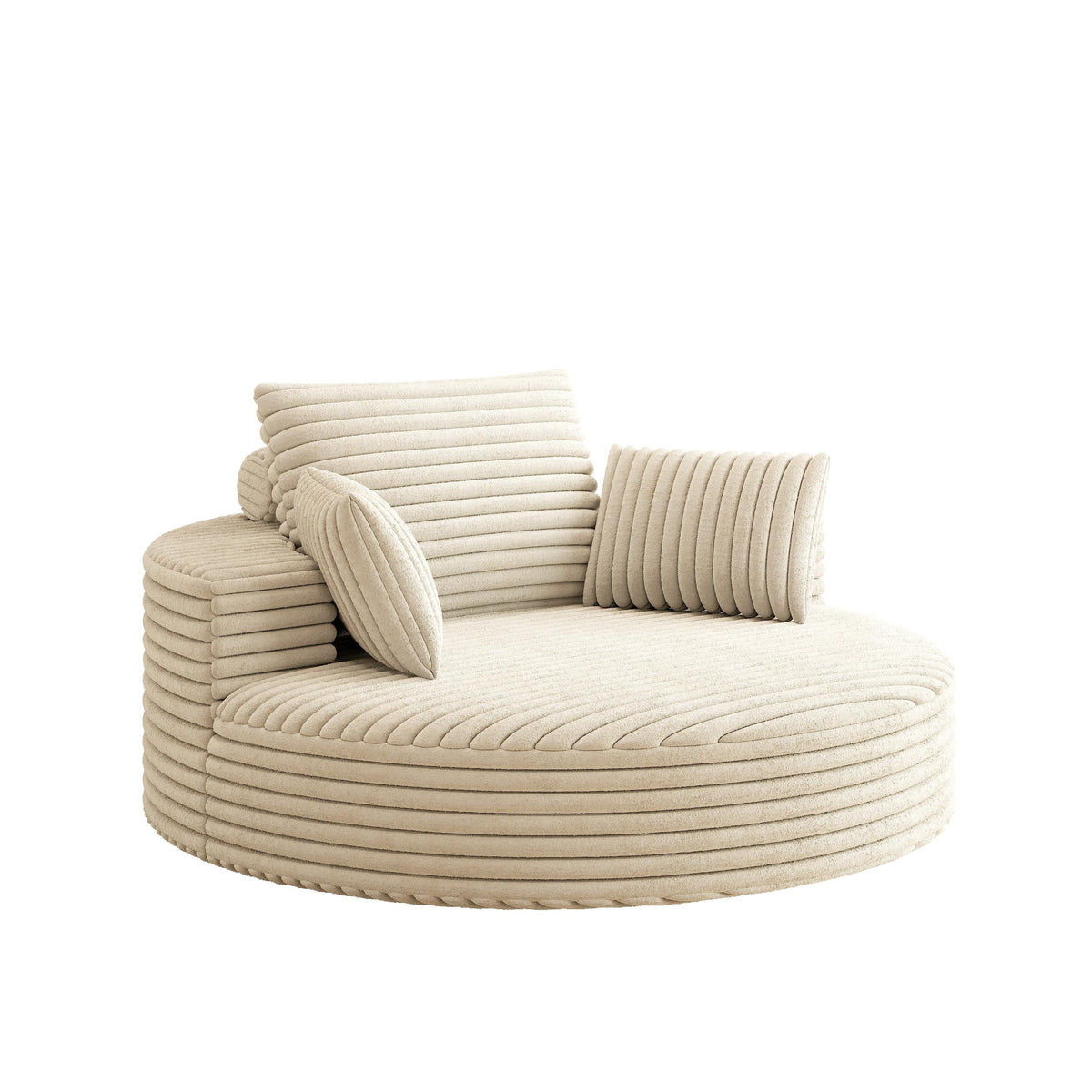 Draaifauteuil voor één persoon van corduroy, chenille en schuim
