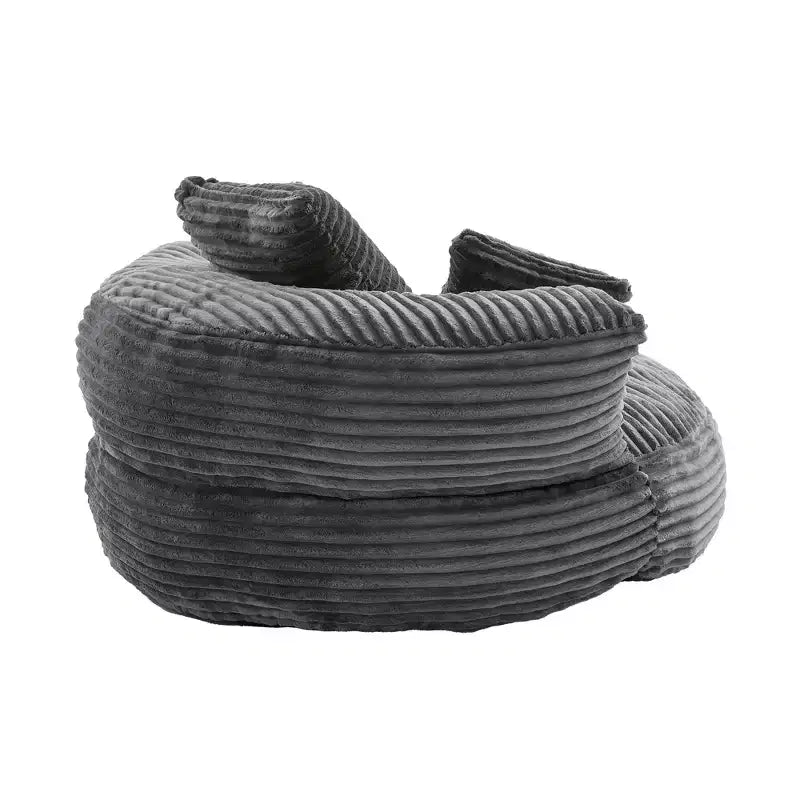 Sofa typu bean bag dla dorosłych i dzieci, duży fotel typu bean bag z sztruksu, 3 poduszkami i podłokietnikami do salonu lub sypialni
