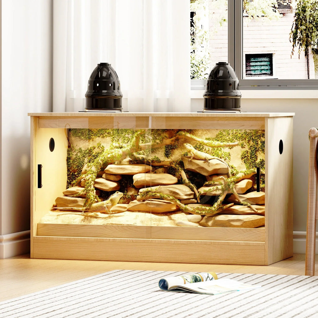 Habitat pour reptiles - terrarium spacieux pour lézards, serpents et plus - 47.2