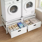 Socle pour lave-linge VEVOR, hauteur de 22.6 in, socle pour lave-linge et sèche-linge de 29x29 in avec plateau coulissant et espace de rangement, capacité de charge de 800 lbs, antidérapant, blanc