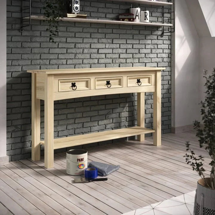 Konsolentisch aus Holz für den Flur mit 3 Schubladen Corona | Furniture Dash - N/A