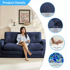 Mjkone 71'' 2-in-1 Convertible Futon Sofa Bed, Corded Fabric Foldable Tufted Buttons Loveseat Sleeper Sofa,Space-Saving