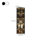 Vitrine d'angle moderne en métal et bois gris avec porte vitrée