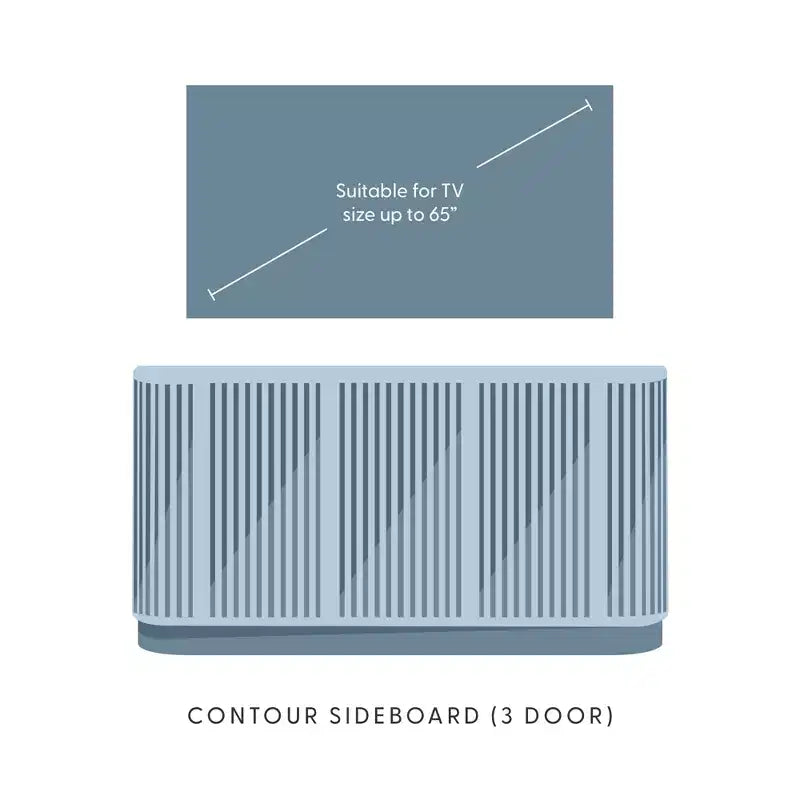 Plank+Beam Contour Sideboard aus Massivholz mit 3 Türen, 59-TV-Ständer fürs Wohnzimmer