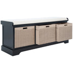 Banc de rangement SAFAVIEH Fiorello avec coussin et 3 tiroirs - 47.3 W x 15 L x 19 H - 47Wx15Dx19H