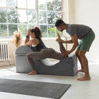 Avana Kami verstelbare chaise longue / voor yoga en massage - 2-in-1 poef met verborgen uitklapbare yogaloungestoel, microfluweel - N/A