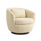 Upholstered Swivel Barrel Armchair with Storage Modern Living Room Side Chair for Bedroom/Office/Reading Spaces