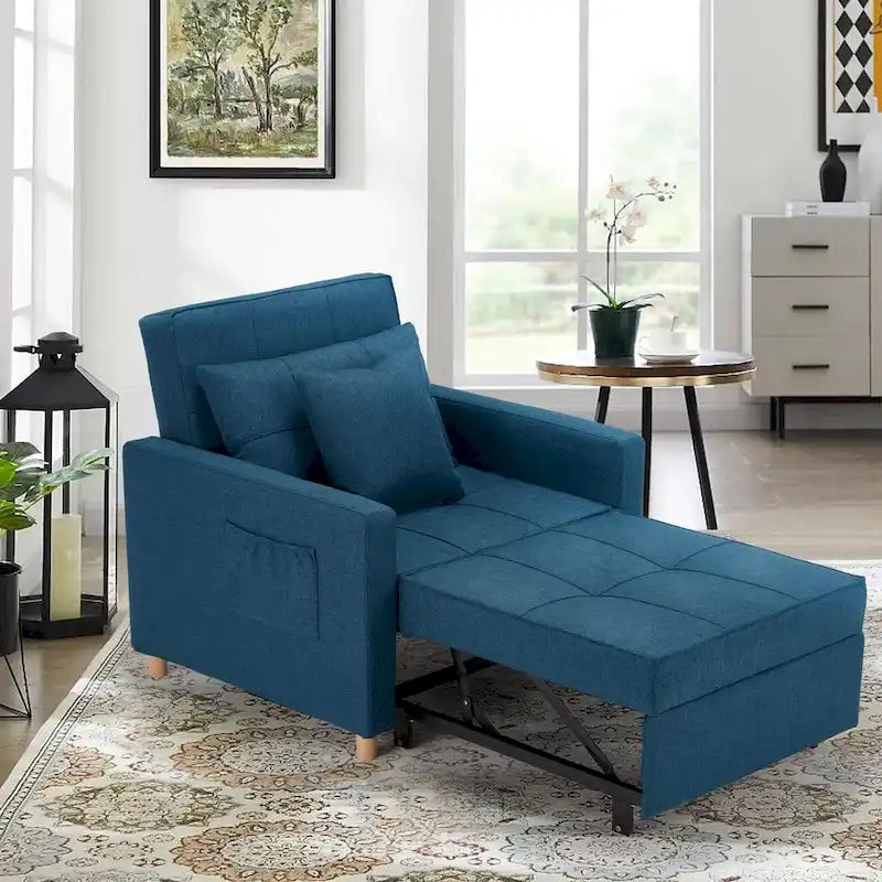 Fauteuil-lit réglable convertible 3-en-1, plusieurs couleurs, pour 1 personne