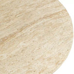 Round Fiberstone Pedestal Coffee Table, Indoor & Outdoor Sculpted Accent Table with Anti-Slip Foot Pads