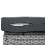 Tuinmeubelset van rotan met verstelbare tafel, verstelbare fauteuils en 2 voetenbanken