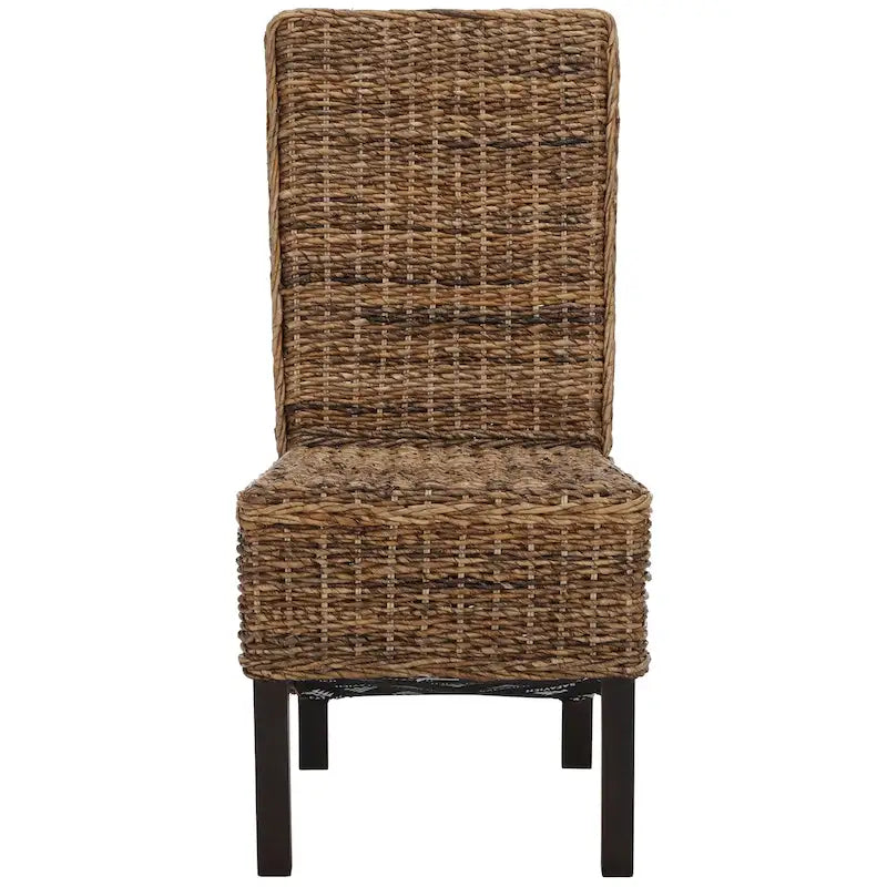 Set aus 2 Esszimmerstühlen aus naturbelassenem Rattan, 19W x 22D x 41H, Boho-Küstenstil
