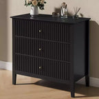Heynemo 3 Drawer Dresser, Painted 30 Inch Tall Wood Nightstand with Storage, Wide Modern Chest of Drawers with Ball Bearing Slide