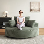 Draaifauteuil voor één persoon van corduroy, chenille en schuim