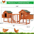 Grand poulailler en bois AECOJOY de 144' avec enclos