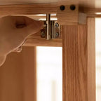 GDFStudio Agatha moderne massief houten klaptafel voor 4-6 personen met blad van natuursteen