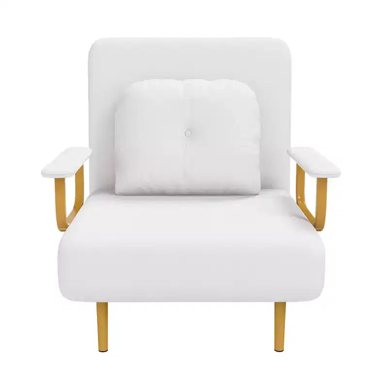 Klappbares Schlafsofa 3-in-1 mit umwandelbarem Sessel - 5-fach verstellbare Rückenlehne mit Kissen, platzsparender Schlafsessel für Wohnzimmer, Schlafzimmer und Büro (Weiß)