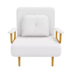 Klappbares Schlafsofa 3-in-1 mit umwandelbarem Sessel - 5-fach verstellbare Rückenlehne mit Kissen, platzsparender Schlafsessel für Wohnzimmer, Schlafzimmer und Büro (Weiß)