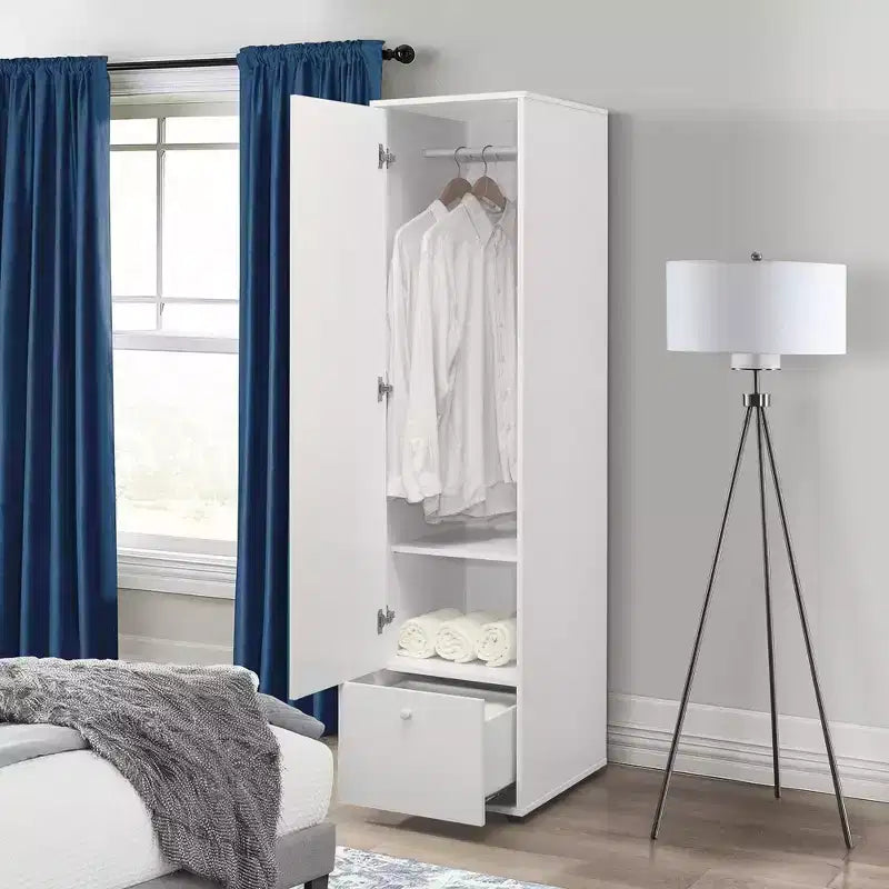 Kings Brand Furniture Corry Kleiderschrank mit Stauraum, weiß