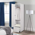 Kings Brand Furniture Corry Kleiderschrank mit Stauraum, weiß