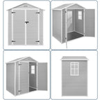 6 ft x 4 ft/6 ft x 8 ft/8 ft x 6 ft/8 ft x 10 ft All-Weather Resin Outdoor Plastic Storage Shed w/Floor, Spire Tool Shed
