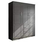 Palace Imports Cosmo-kledingkast met 3 deuren van 100% massief hout, met deuren van massief hout of spiegeldeuren