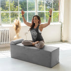 Avana Kami verstelbare chaise longue / voor yoga en massage - 2-in-1 poef met verborgen uitklapbare yogaloungestoel, microfluweel - N/A