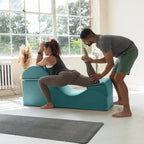 Avana Kami verstelbare chaise longue / voor yoga en massage - 2-in-1 poef met verborgen uitklapbare yogaloungestoel, microfluweel - N/A
