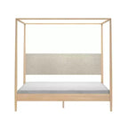 Harbor hemelbed voor kingsize bedden met gestoffeerd hoofdbord, blond/Swiss Coffee (MD2411-01)