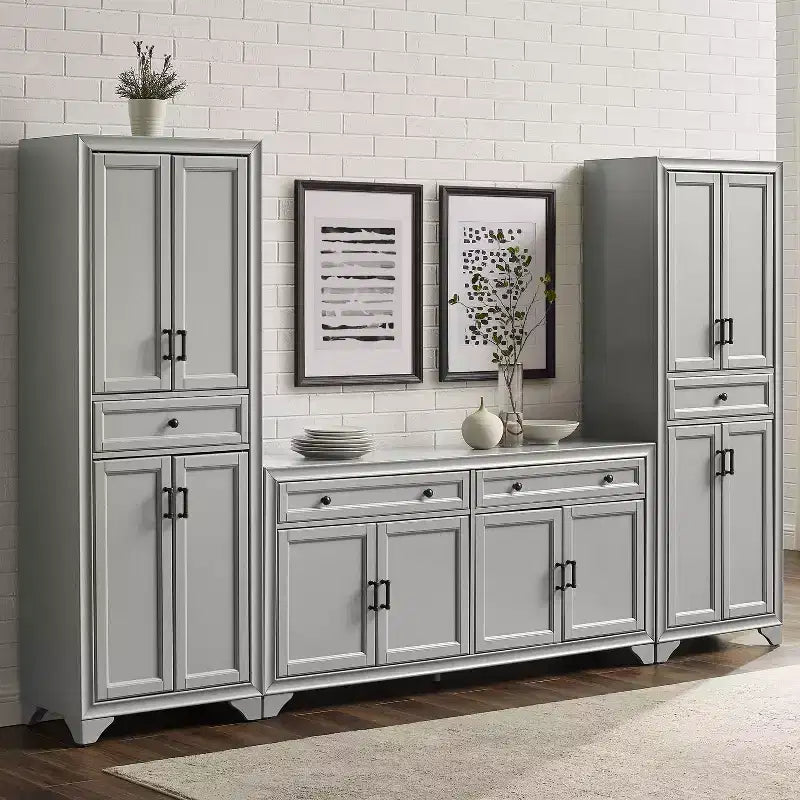 3-delige Tara-dressoir- en voorraadkastset, verweerde afwerking - Crosley
