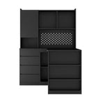 Hoekbureau in L-vorm van 46 inch met boekenkast en lades