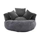 Sofa typu bean bag dla dorosłych i dzieci, duży fotel typu bean bag z sztruksu, 3 poduszkami i podłokietnikami do salonu lub sypialni