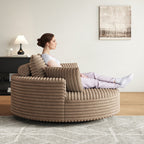 Draaifauteuil voor één persoon van corduroy, chenille en schuim