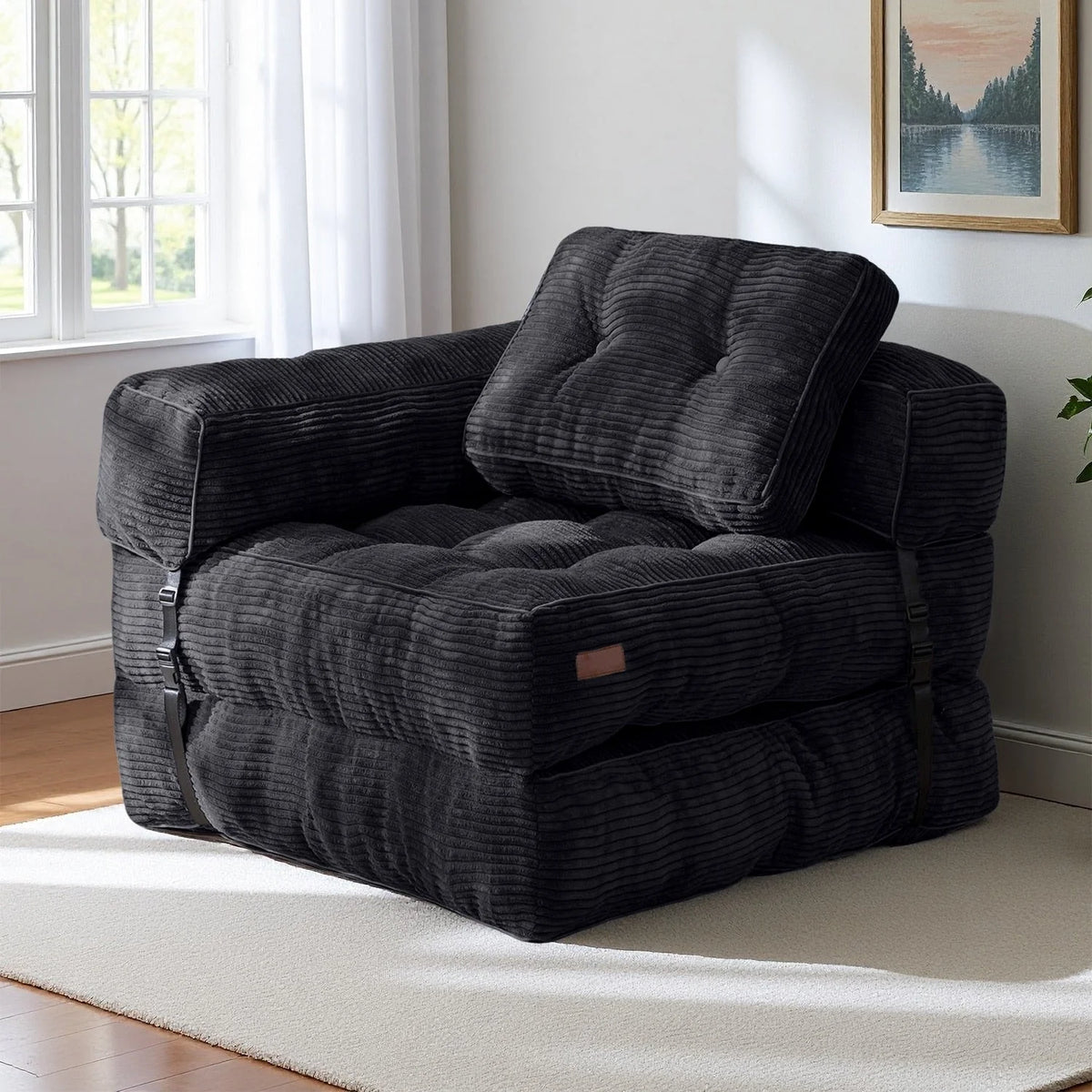 Foldable Sofa Bed,L-Shaped Floor Sofa Couch