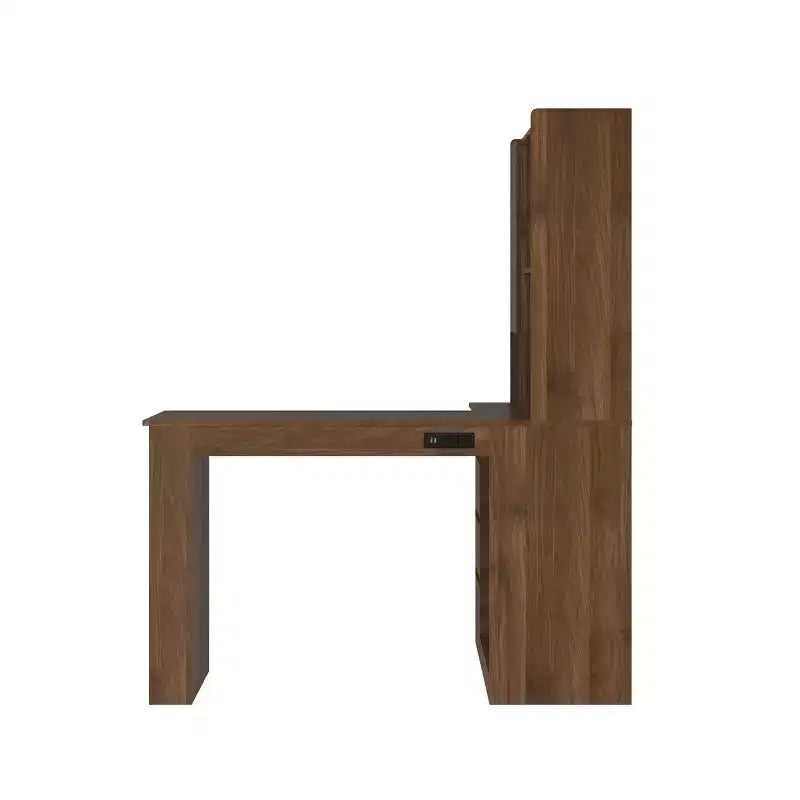 Hoekbureau in L-vorm van 46 inch met boekenkast en lades