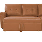 Canapé d’angle convertible et réversible avec lit escamotable, méridienne avec rangement dissimulé et pieds robustes