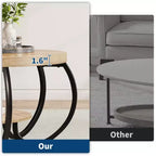 Runder Couchtisch im Industrial-Stil, 30 Inch, 2 Ablagen, verstellbare Füße, Ablage in Holzoptik, Flammendesign, einfacher Aufbau, Wohnzimmer