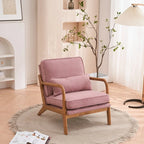 Tapicerowany fotel akcentowy w stylu mid-century modern